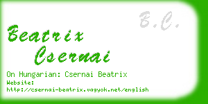 beatrix csernai business card